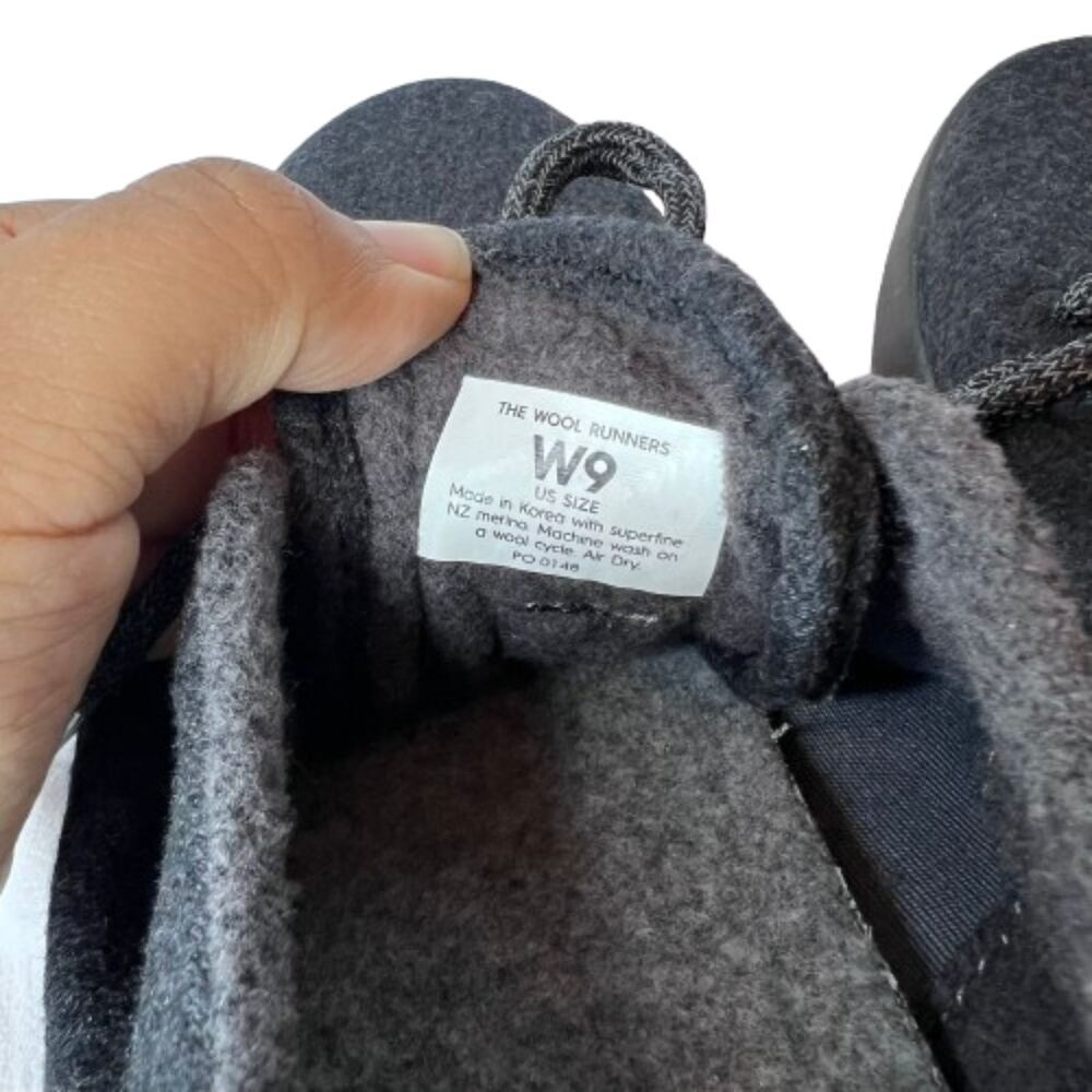 Allbirds Wool Runners Women’s Black Charcoal Merino Sneakers Size 9 - Picture 6 of 7